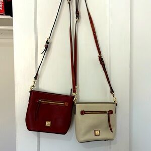 2 matching Saffiano Leather Dooney & Bourke crossbody bags